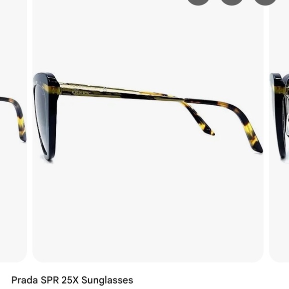 🆕 Prada SPR 25X Black and Gold Women's Sunglasses, Never Used or Worn - Picture 13 of 16